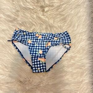 Blue & Peach Gingham Bikini Bottoms